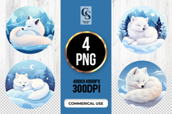 Sleeping Fox Clipart Sublimation PNG Product Image 1