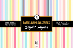 Pastel Rainbow Stripes Digital Paper Product Image 1