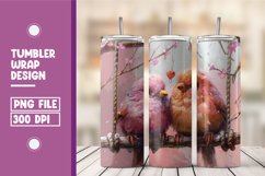 Watercolor Birds Tumbler Warp Design Product Image 1