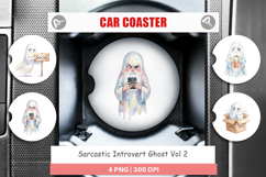 Sarcastic Introvert Ghost Car Coaster Product Image 1
