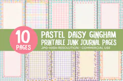 Pastel Daisy Gingham Junk Journal Pages Product Image 1