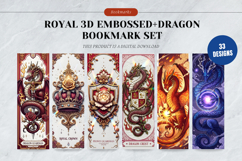 Royal 3D Embossed Dragon Bookmark Set,Mythical Gold Foil Product Image 1