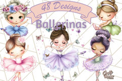 Ballerina Clipart PNG, Cute Ballet Girl Illustration Art Product Image 1