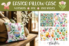 Easter Pillow Case Designs, Watercolor Easter Eggs Pillow Product Image 1