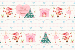 Cute Santa Claus Christmas Border Stripe Seamless Pattern Product Image 1