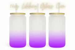 Ombre Summer 16oz Libby Glass Can Tumbler Wrap Product Image 1