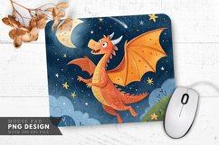 Starry Night Dragon Mouse Pad PNG Design Product Image 1