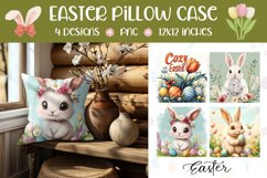 Easter Pillowcase, Floral Pillow Designs, Easter PNG Product Image 1