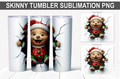 Christmas Bear Tumbler Wrap PNG - Festive Bear Design Product Image 1