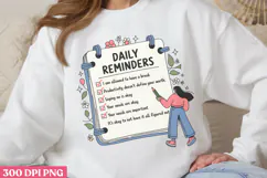 Daily Reminde PNG, Daily Reminder Sublimation PNG Product Image 1