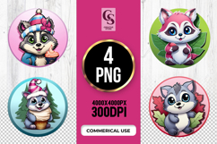 Cute Baby Raccoon Forest Clipart Sublimation PNG Product Image 1