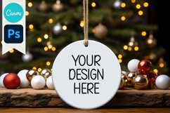 Blank Circle Christmas Ornament Mockup | Sublimation Mockup Product Image 1