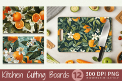 Oranges Garden Floral Cutting Boards sublimation Design Product Image 1