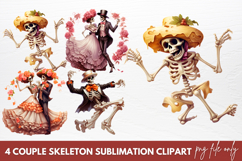 Couple Skeleton Sublimation Clipart Product Image 1