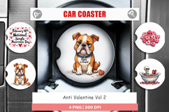 Anti-Valentine's Singles Car Coaster Product Image 1