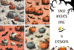Spooky Halloween Backgrounds, Halloween Pumpkins PNG Product Image 1