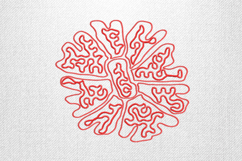 Abstract Red Floral Line Embroidery Design Product Image 1