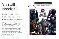 Dark Unicorn clipart, Mythological Creature, Fantasy clipart Product Image 2