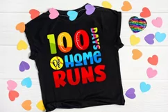 100 days of home runs SVG Design, 100 day of school SVG Desi Product Image 1