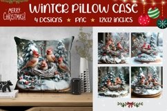 3D Cardinal Pillowcase, Christmas Birds Pillow Case Designs Product Image 1