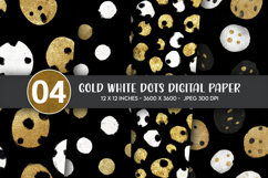 Gold White Dots Digital Paper Product Image 1