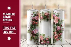 Add Your Name Tumbler, Floral Tumbler Wrap Design Product Image 1