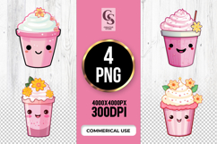 Cute Kawaii Dessert Clipart Sublimation PNG Product Image 1