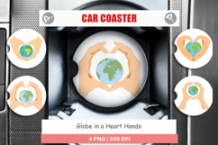 Car Coaster Globe in a Heart Hands Product Image 1