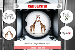 Modern Jungle Heart Car Coaster Product Image 1