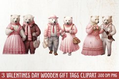 Valentines Day Bear Sublimation Clipart, Valentines Day PNG Product Image 1