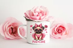 Cute pug love Sublimation PNG. Valentine's day. Product Image 2