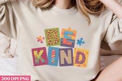 Be Kind PNG, Autism Sublimation PNG Product Image 2