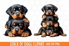 Stack Of Dogs Sublimation Clipart, Cute Puppy Clipart Product Image 1