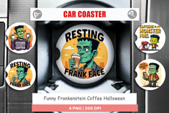 Car Coaster Halloween Frankenstein Coffee Product Image 1