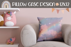 Glitter Sky Pillow Case Design, Rainbow Pillow Sublimation Product Image 1