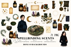 Witchcore Apothecary Watercolor Clipart Product Image 1
