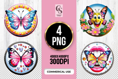 Colorful Butterfly Clipart Sublimation PNG Product Image 1
