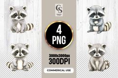 Cute Baby Raccoon Woodland Clipart Sublimation PNG Product Image 1