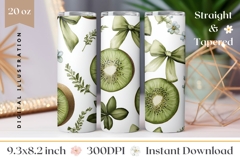 Watercolor Kiwi Tumbler Wrap, Fruits Tumbler Design Product Image 1