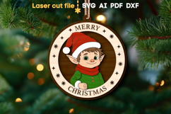 Christmas Elf Sign SVG laser cut files for Glowforge Product Image 1