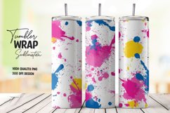 Colorful abstract splashes tumbler wrap sublimation design Product Image 1