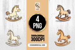 Cute Rocking Horse Clipart Sublimation PNG Product Image 1