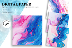 Rainbow Watercolor Alcohol Ink Background Digital Paper Product Image 1