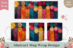Abstract Mug Wrap Sublimation, Colorful Circles Mug Design Product Image 1