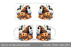 Halloween Pumpkin Mug Design. Halloween Mug Sublimation Product Image 1