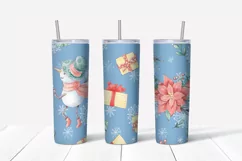 Christmas cute snowman Skinny tumbler wrap design Product Image 2