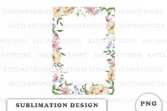 Watercolor Garden floral Frame png Product Image 1