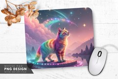 Vibrant Rainbow Cat Ethereal World Mouse Pad PNG Design Product Image 1