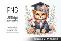 Graduation Animals Clipart PNG Bundle, High Quality PNG File Product Image 2