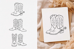 Cowboy Boots svg, Line art, Western svg, Clipart Product Image 1